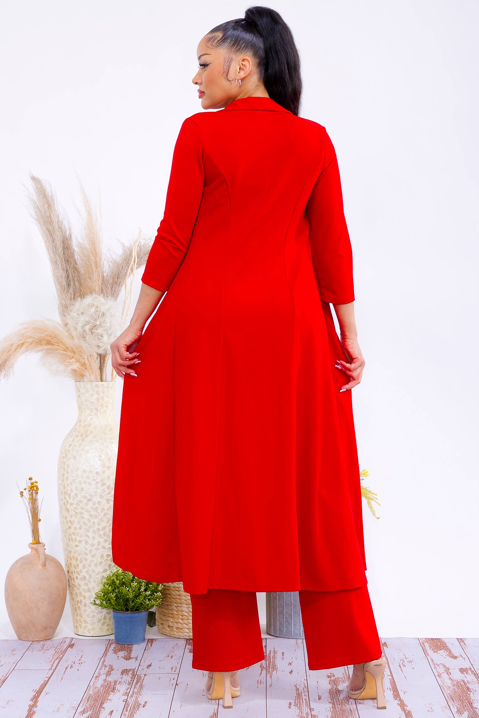 H&H Fashion Inc. – wholesale Top & pants set (NOT Loungewear) – Women's – HH785X-S Plus Size Elegant Blazer & Wide-Leg Pants Set4