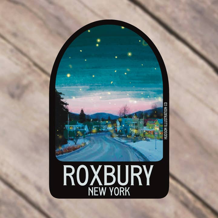 Roxbury New York - Sticker/magneet/drukwerk/ansichtkaarten voor wholesale door Hudson Illustration Co - About Town Co