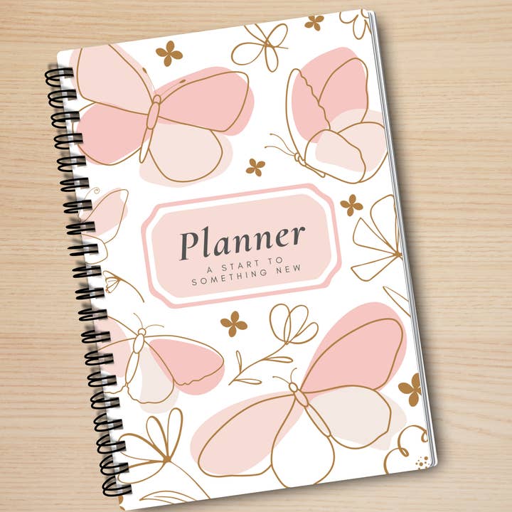 Butterfly Planner Pink Notebook for wholesale by Peachi Lane