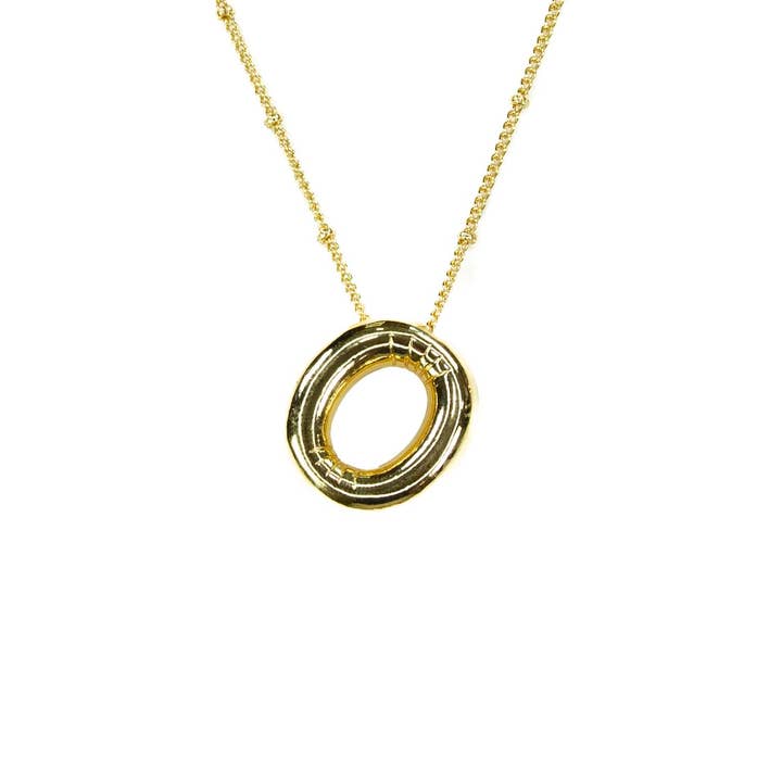 Savvy Bling - Wholesale Pendant/charm necklace - Initial Balloon Bubble Gold Necklace14