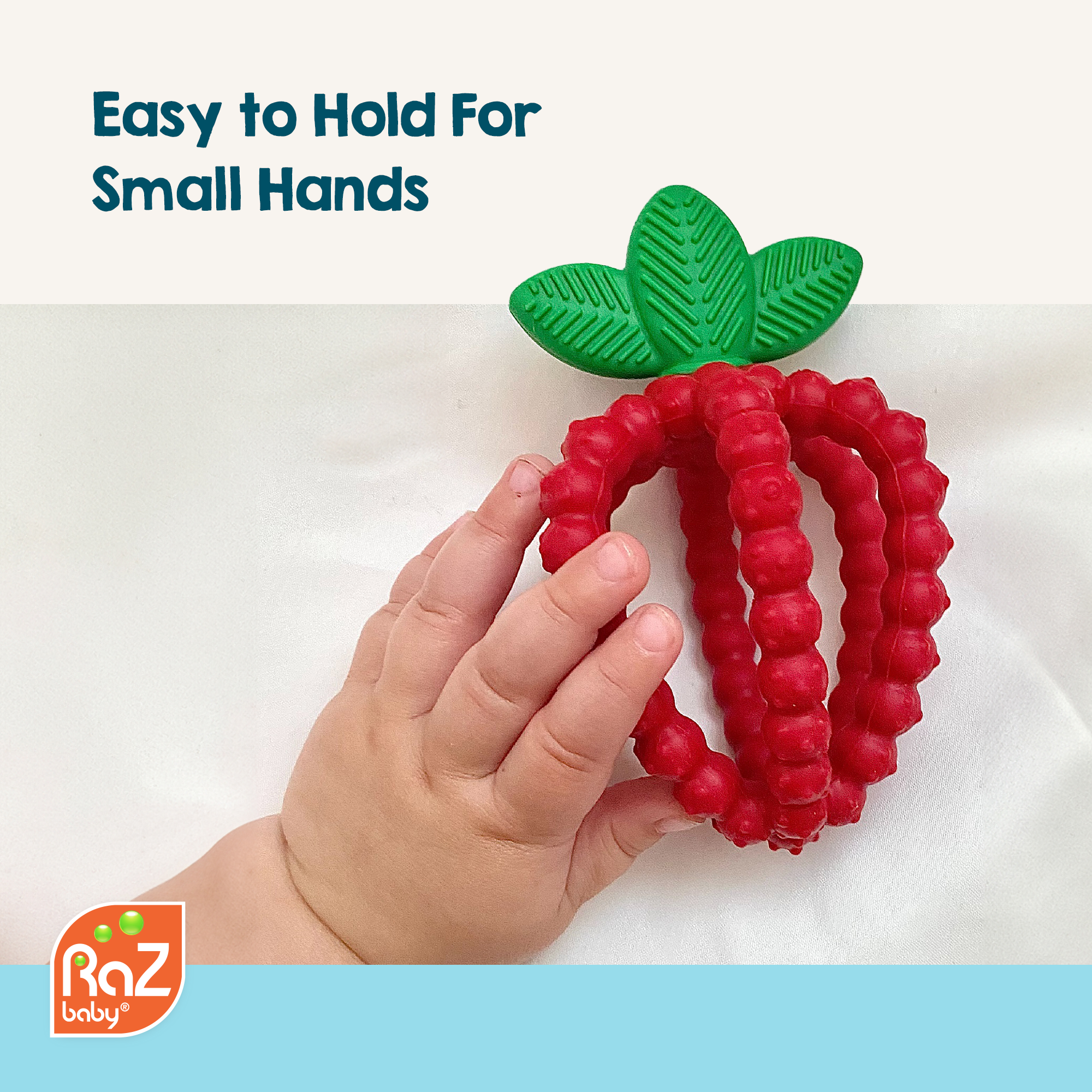 RaZbaby - Wholesale Teether (Not Clip-On) - Baby - RaZberry Bites Teething Toy - Red5
