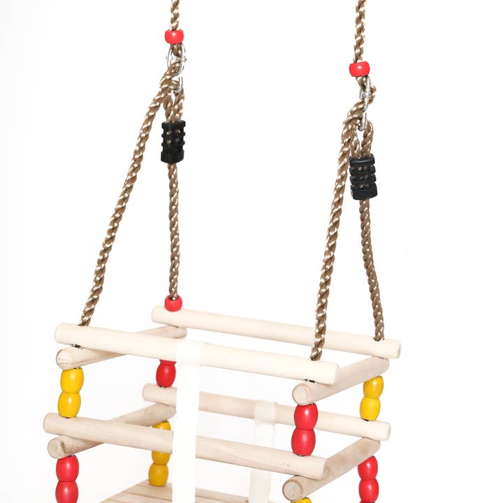 Wooden Baby Swing With Hanging Ropes for Babies and Toddlers for wholesale by Quickway Imports
