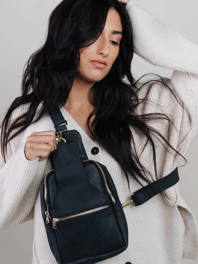 Sharon Sling Bag - Black for wholesale by Crowned Free