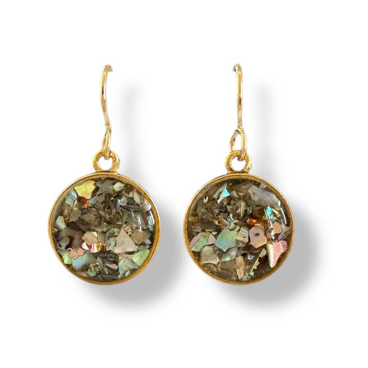 Orecchini Abalone - cerchio semplice taglia M per la vendita all'ingrosso da parte di June & Simple - by Hadas Kol