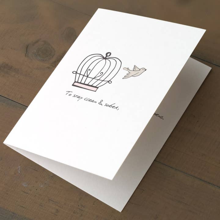 To Stay Clean & Sober - Greeting Card for wholesale by Sobering Thoughts, LLC