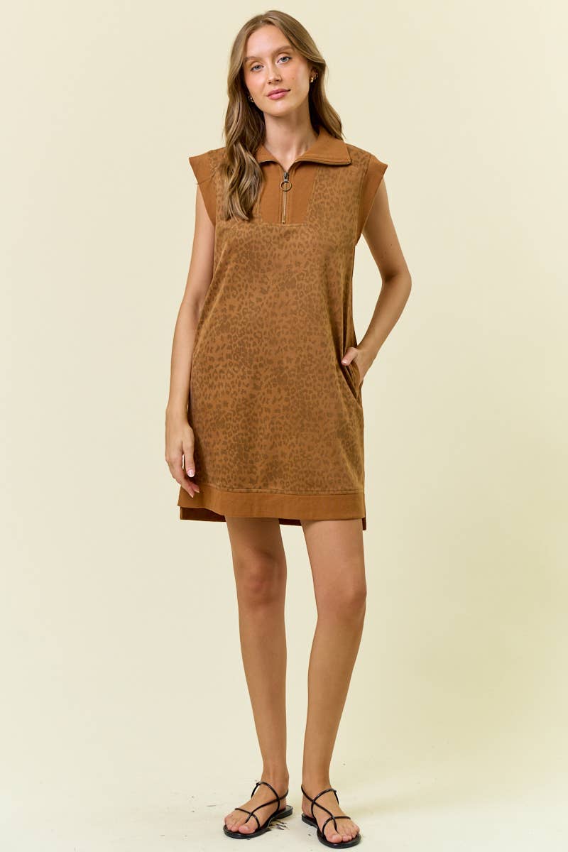 Doe and Rae - Wholesale Dress - Women's - ANIMAL PRINT SUEDE MINI DRESS - 28083D4