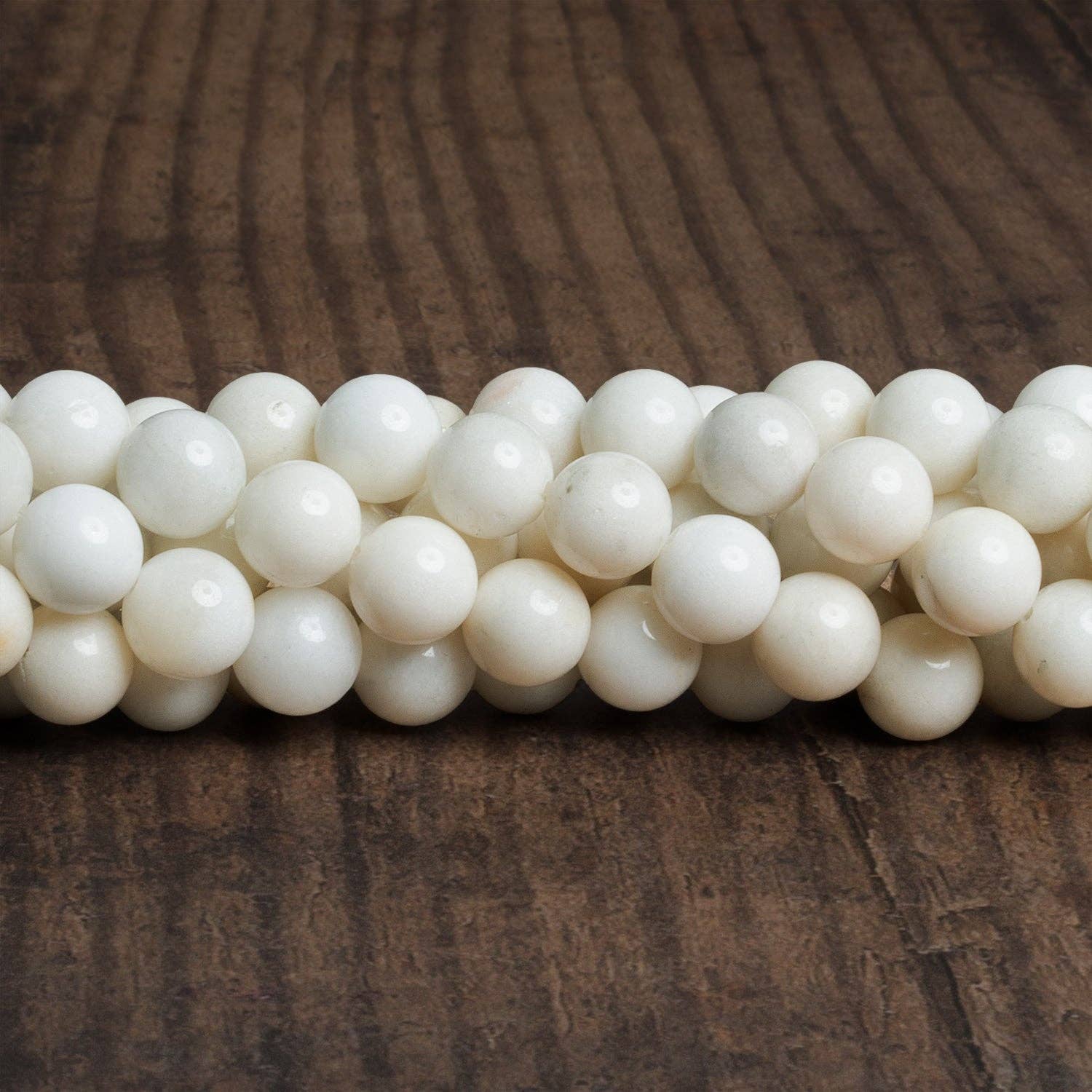 The Bead Traders - Vente Perle - 40 perles rondes en jade blanc de 10 mm, 15 pouces0