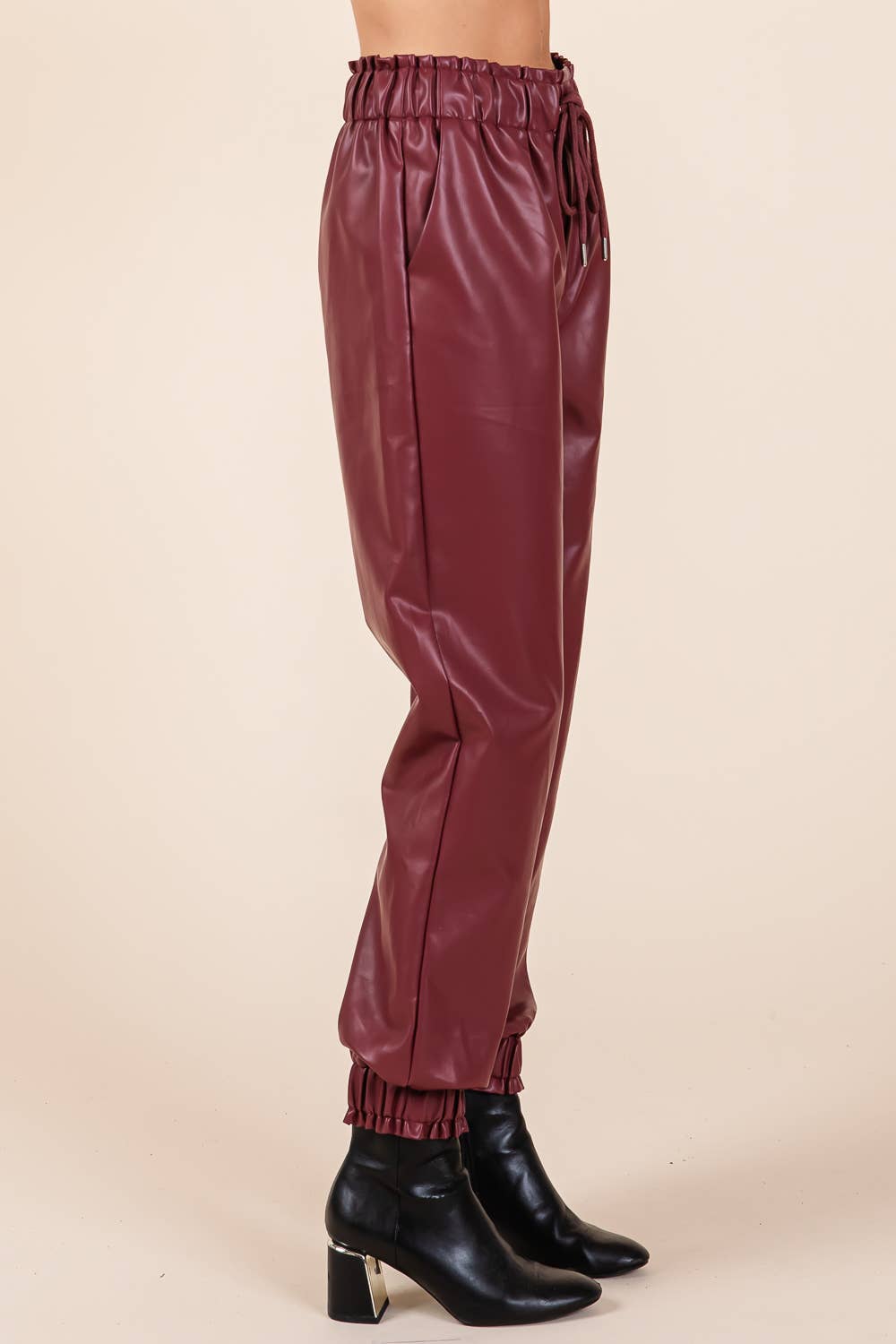 GeeGee x Lovelo - Wholesale Pants - Women's - Faux Leather Jogger Pants, MP5081212
