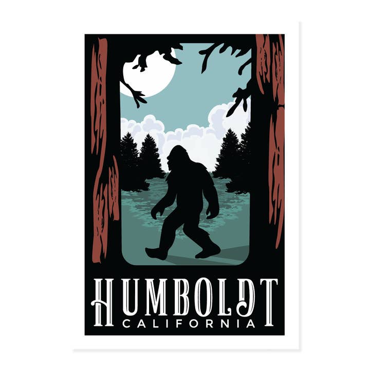 Bigfoot Landscape Humboldt - Vinyl Sticker for wholesale by Graphic Heart