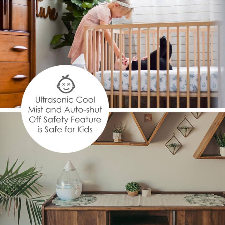 Crane Baby - Venta al por mayor Humidificadores - Crane 1 Gal. Humidificador Drop Cool-Mist - Transparente/Blanco3