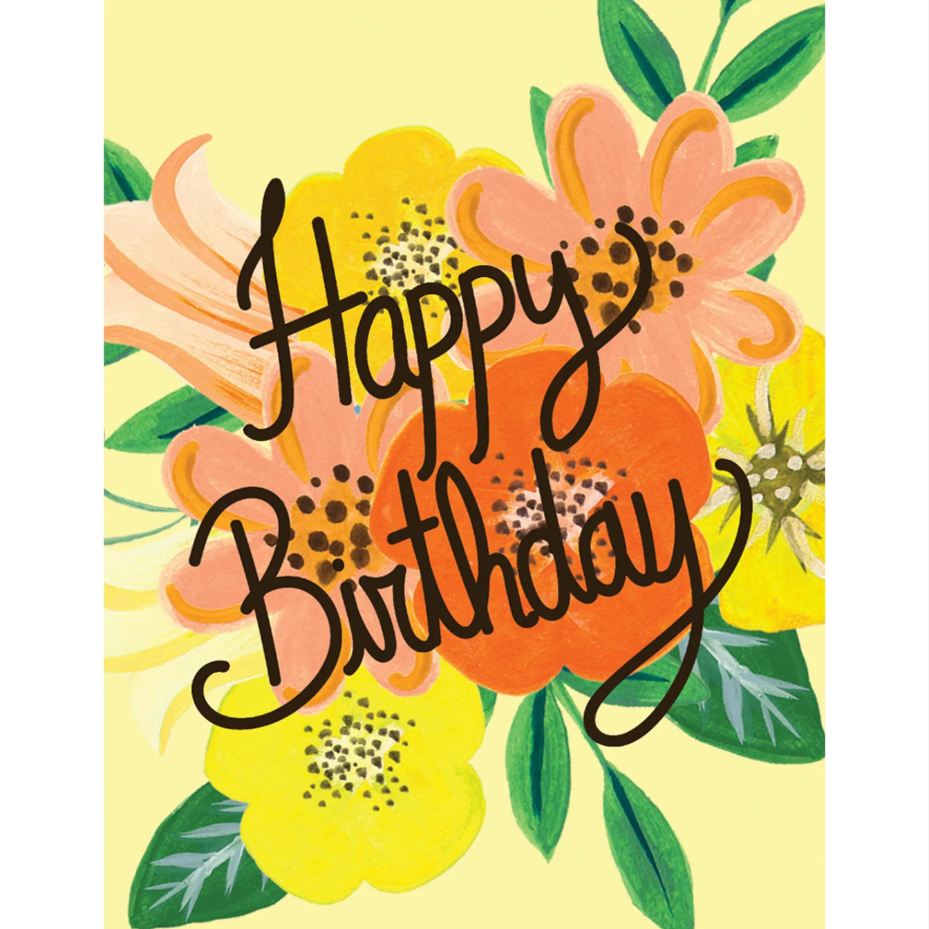 Paige & Willow - Wholesale Birthday Card - Birthday Floral Oranges1