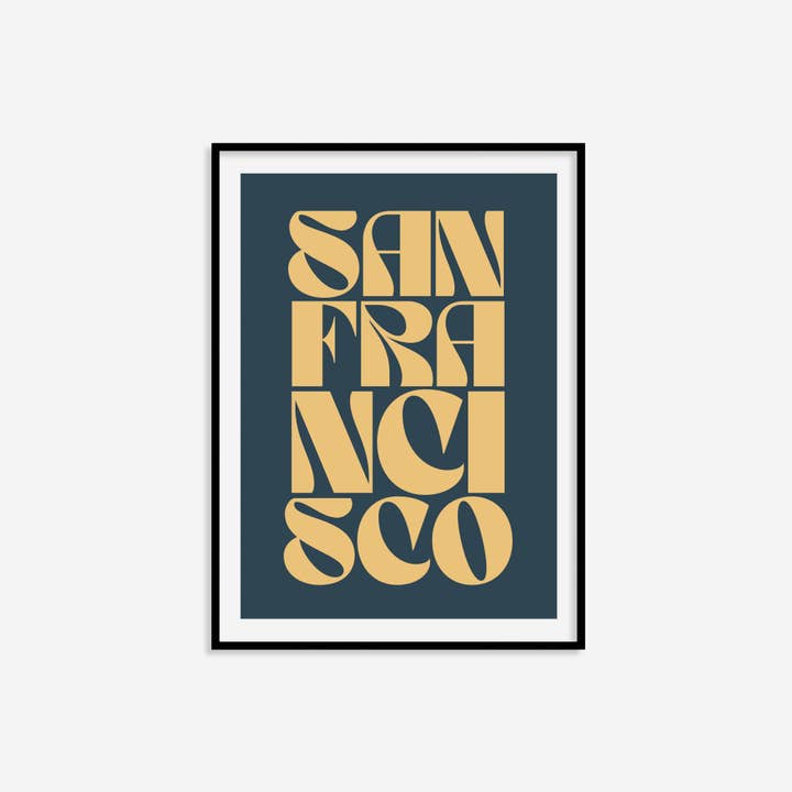 Alaina Creates - Vente Affiche d'art - Impression typographique de San Francisco