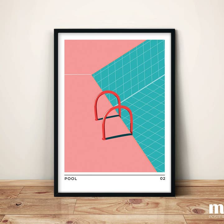 Pool Minimalist Illustration Poster for wholesale by Sera/Lina