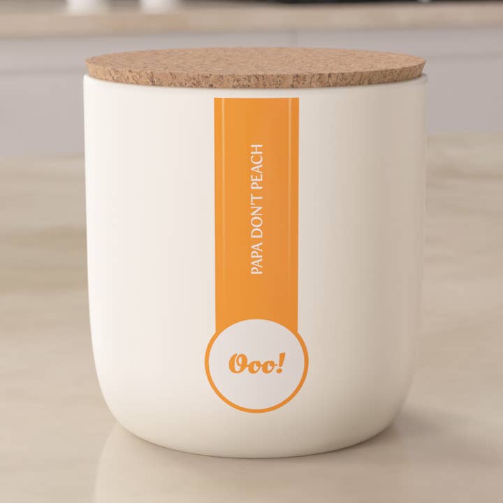 Bougie à soya à double mèche Papa Don't Peach pour la vente par Ooo! Candles