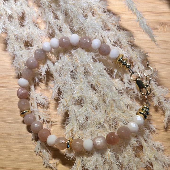 “Zen As F*ck” Morse Code Sunstone Gemstone Bracelet for wholesale by The Zenful Artist