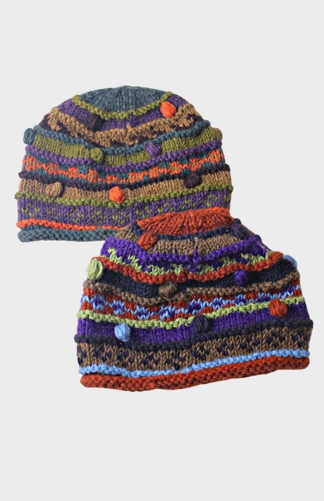 Ganesh Himal Trading – wholesale Beanie – Women's – Wool Knit Babble Hat, fleece lined3