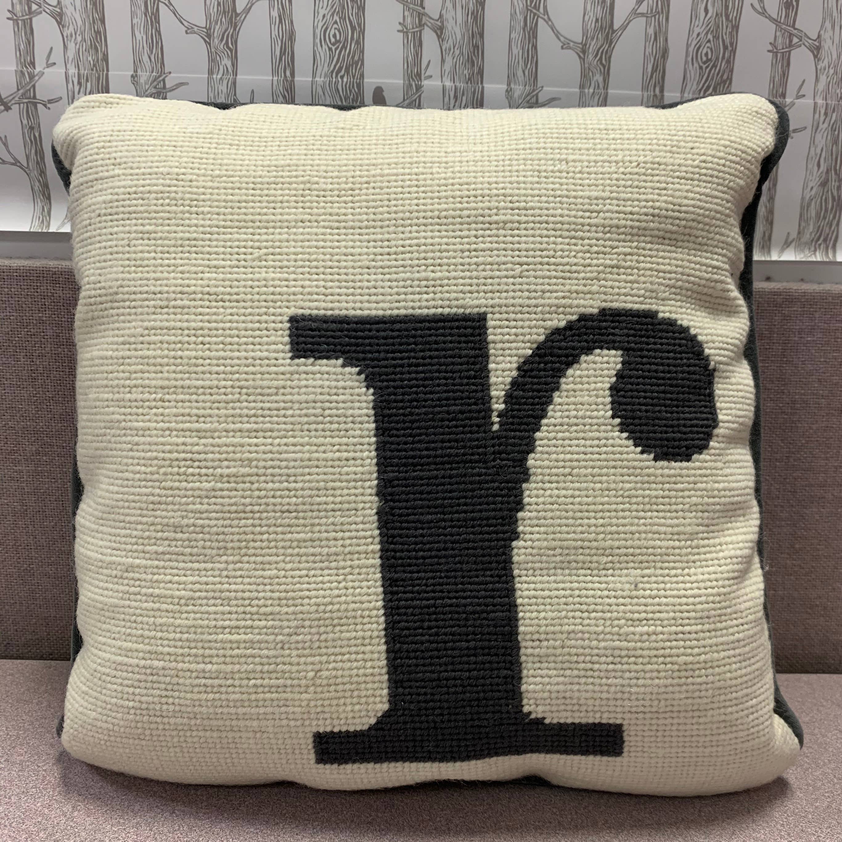 Peking Handicraft - Wholesale Throw/Decorative Pillow - Monogram Letters Needlepoint Pillow7
