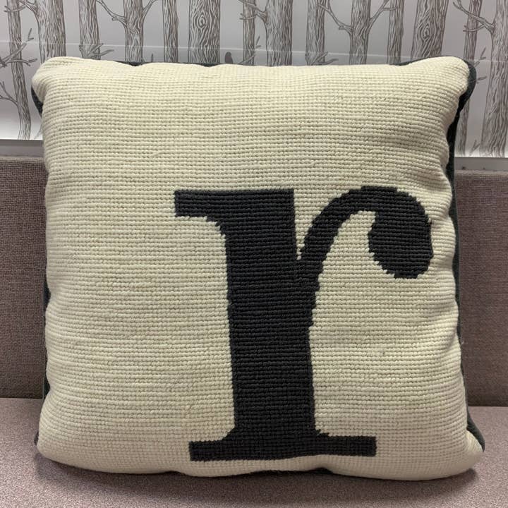 Peking Handicraft - Wholesale Throw/Decorative Pillow - Monogram Letters Needlepoint Pillow7