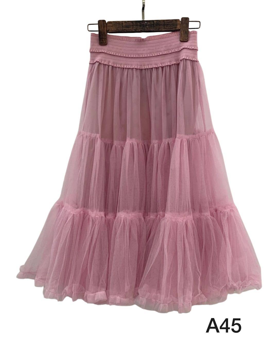 Invitadissimas - Wholesale Skirt - Women's - Pompous tulle midi skirt J87513