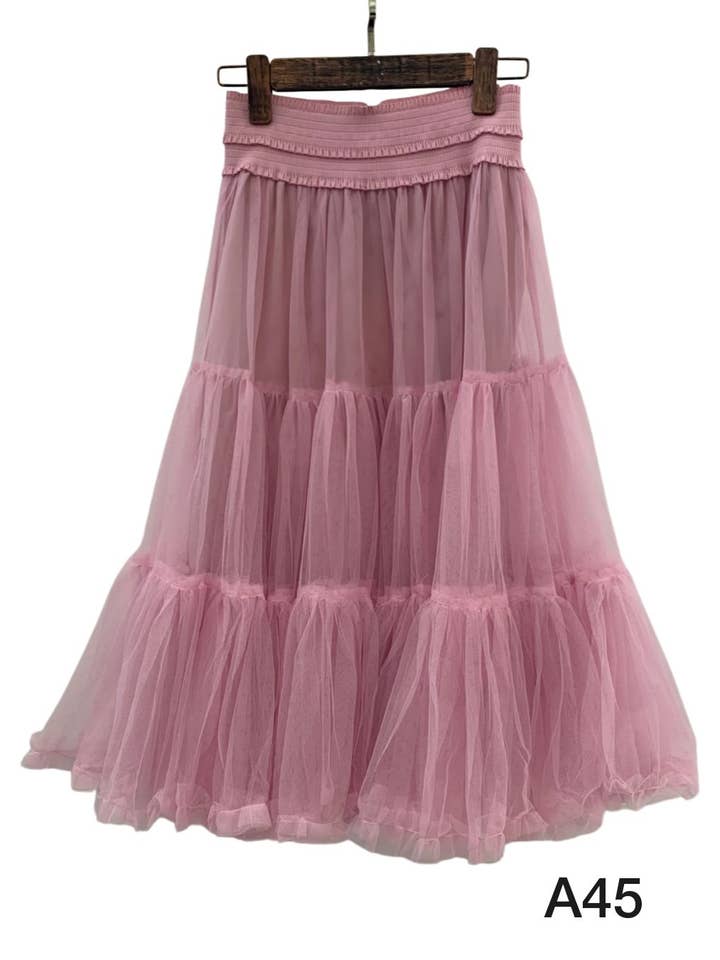 Invitadissimas - Wholesale Skirt - Women's - Pompous tulle midi skirt J87513