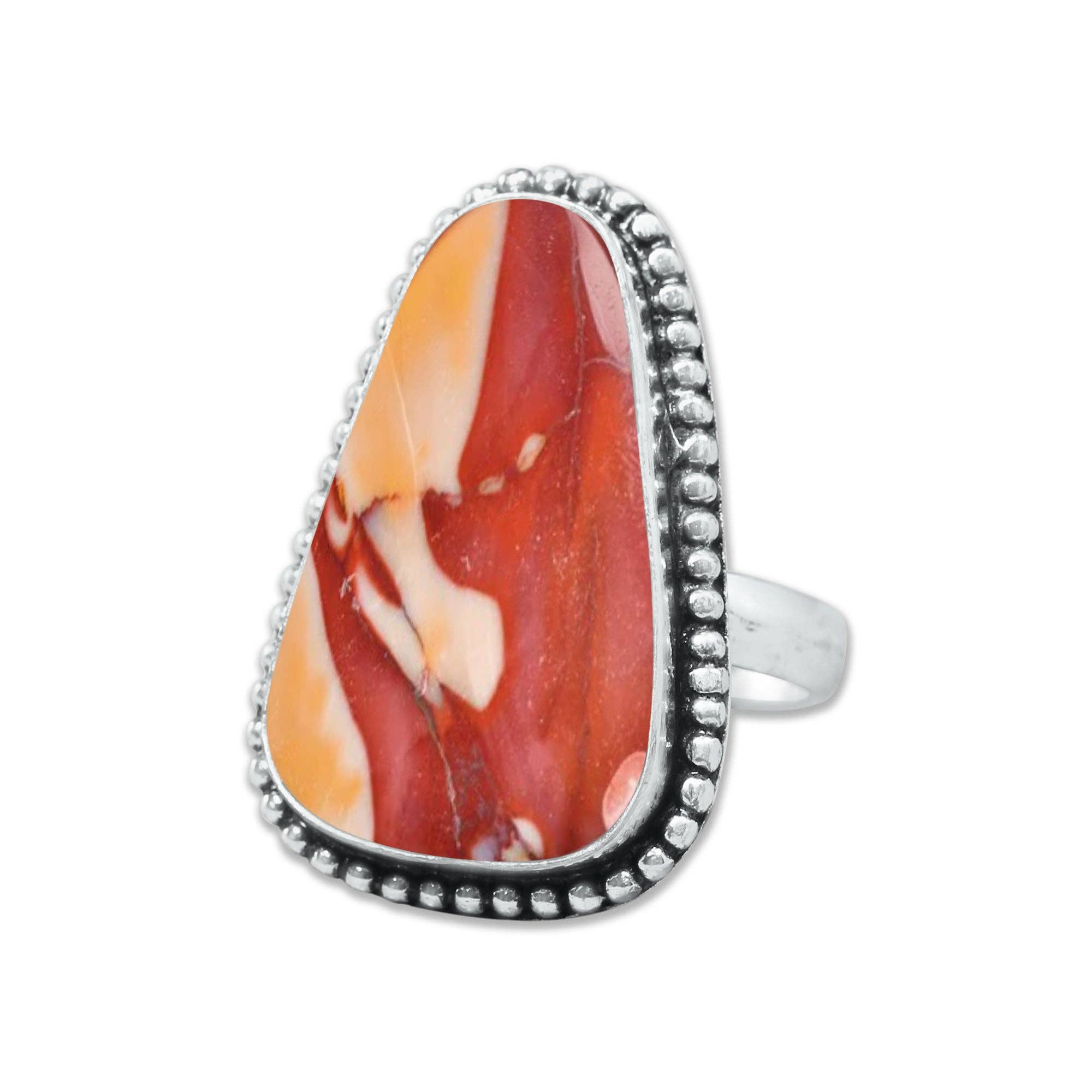 Handmade Jewels - Wholesale Cocktail/Statement Ring - Mookaite Jasper Rings – Handmade, Silver-Plated, Bold Earth Tones (Made to Order)15