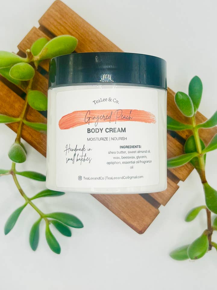 Small Gingered Peach Body Cream for wholesale by TeaLee & Co.