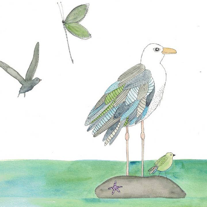 Carte de vœux « Caspian Gull » pour la vente par Elle Bee Art Studio