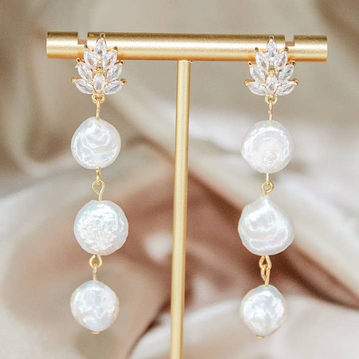 Emory Pearl Earrings for wholesale by Devere Handmade Jewelry
