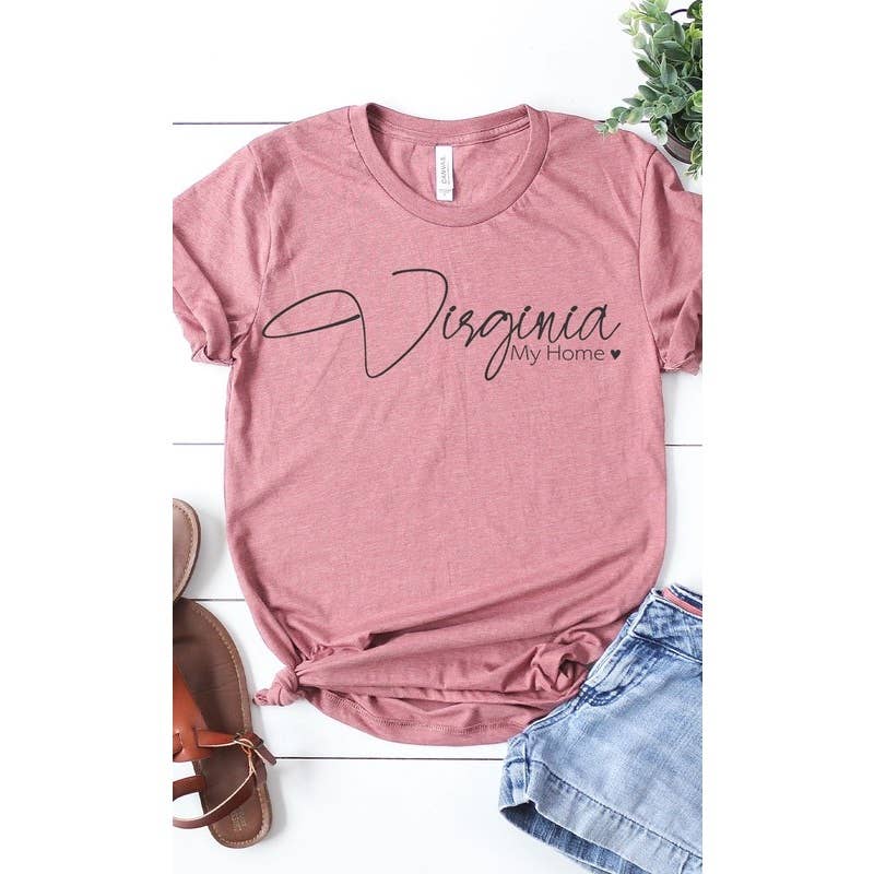 Kissed Apparel - Wholesale Screen Printed T-Shirt - Women's - Virginia my home graphic tee6