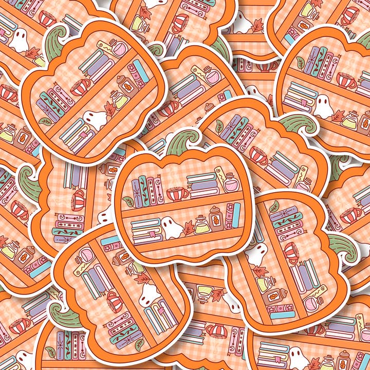 Bookish Fall Sticker, Ghost Sticker, Fall Reading Stickers for wholesale by Cotswold Transfers