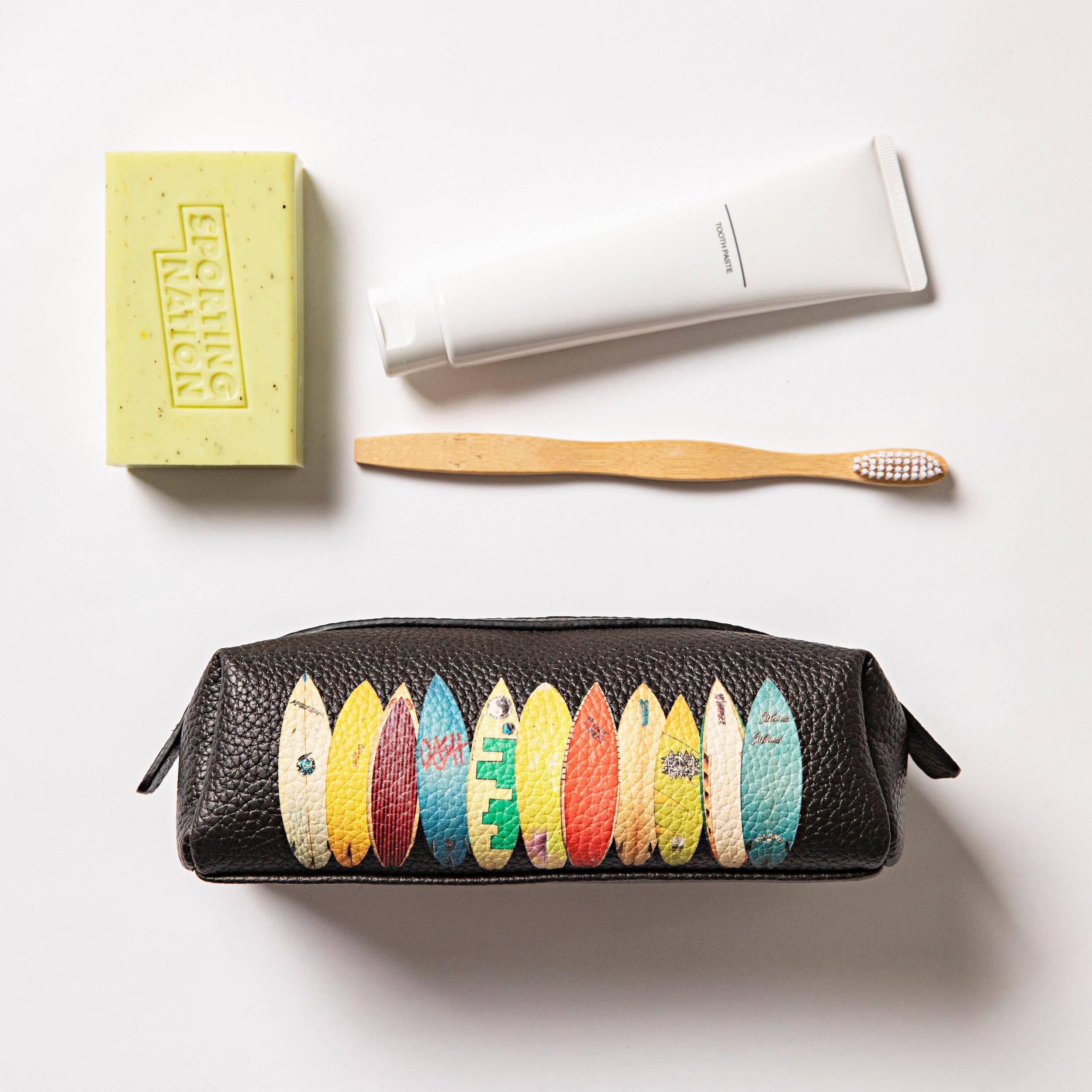 Noir Trousse de toilette mini Vintage Surf Boards en vente sur Faire1