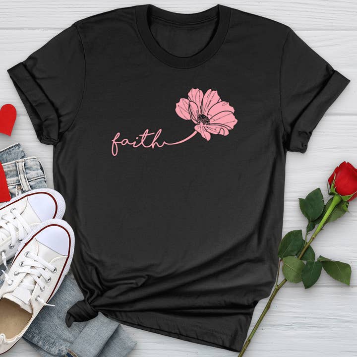 Faith Pink Rose Petal Softstyle Tee for wholesale by Christian Lifestyle Collections