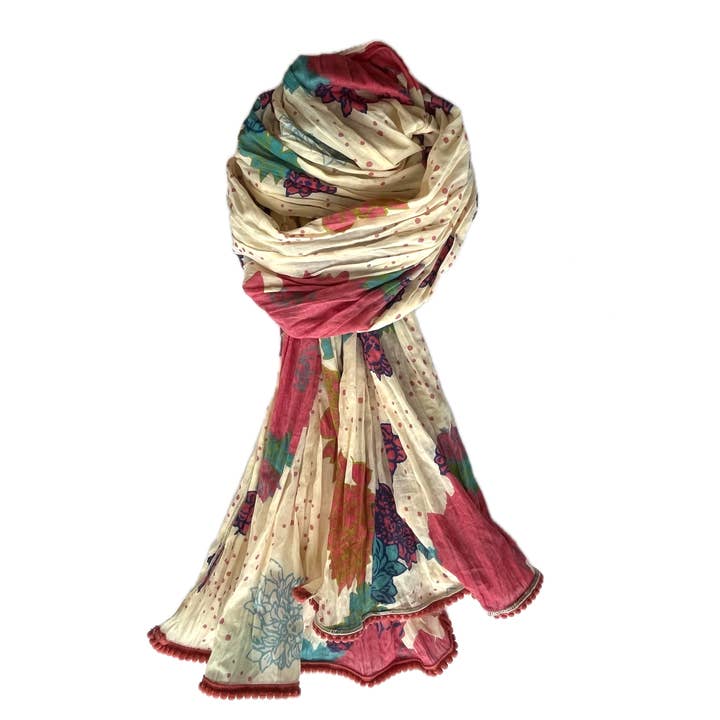 Crinkled Cotton Scarf - Sumi Bone for wholesale on Faire