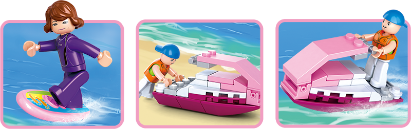 Texas Toy Distribution - Wholesale Building Set - Kids - Girl's Dream Beach Surf Shop Building Brick Kit (192 pcs)4