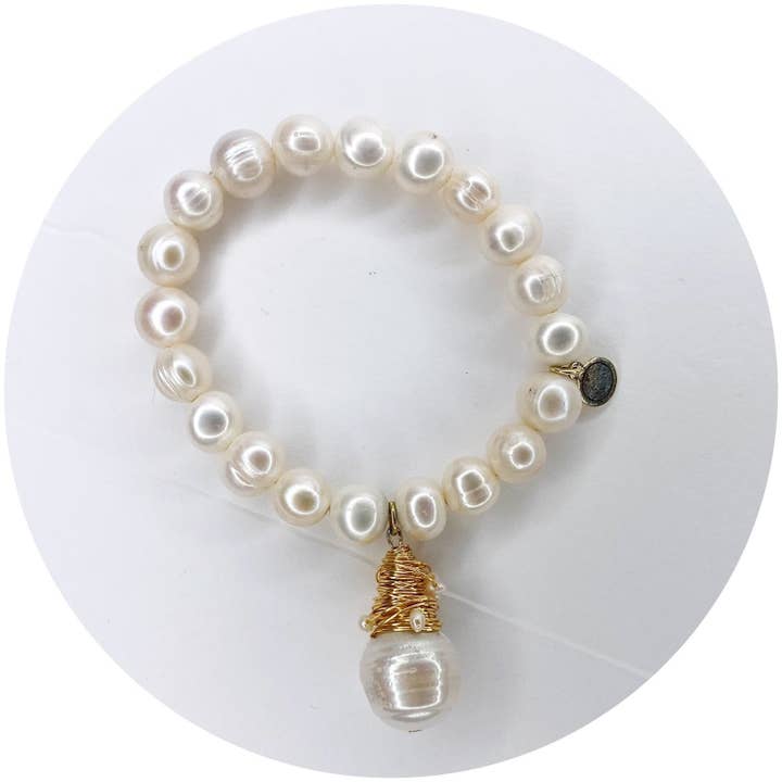 Freshwater Pearls with Wrapped Pearl Drop Pendant for wholesale by Oriana Lamarca Designs