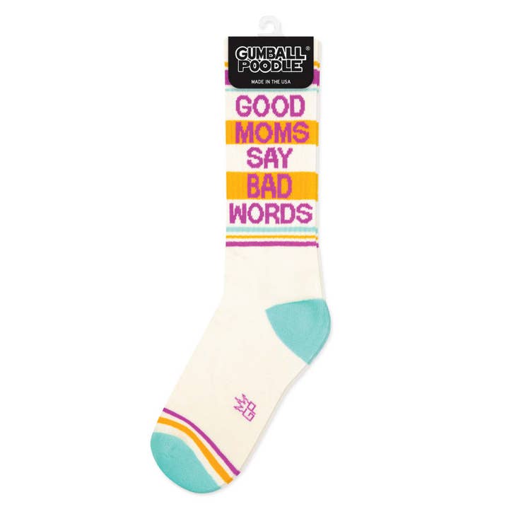 Gumball Poodle - Wholesale Socks - Unisex - Good Moms Say Bad Words Gym Crew Socks