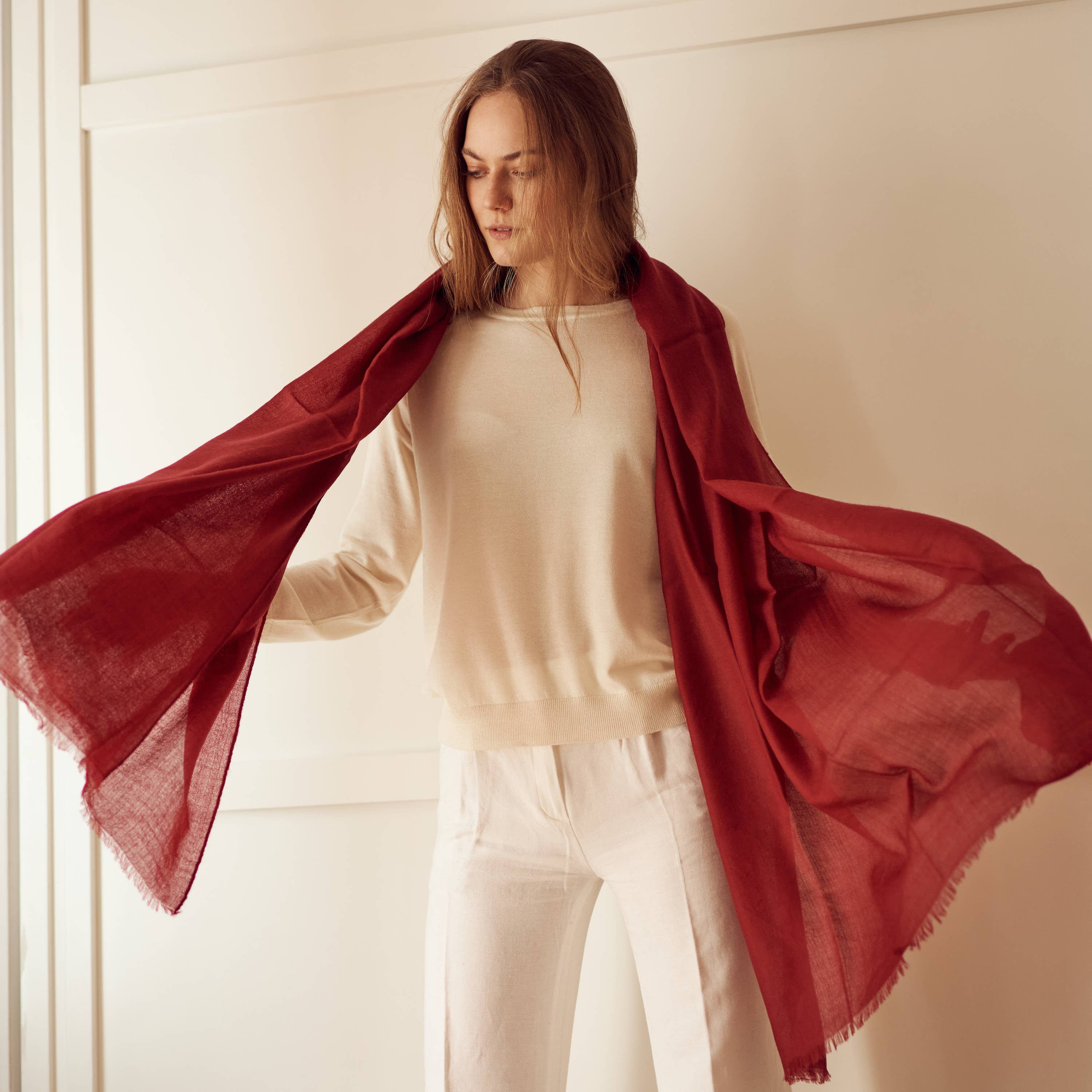 Bel Cashmere S.C. - Vente Écharpe – femme - Châle ultra fin en cachemire Florencia4