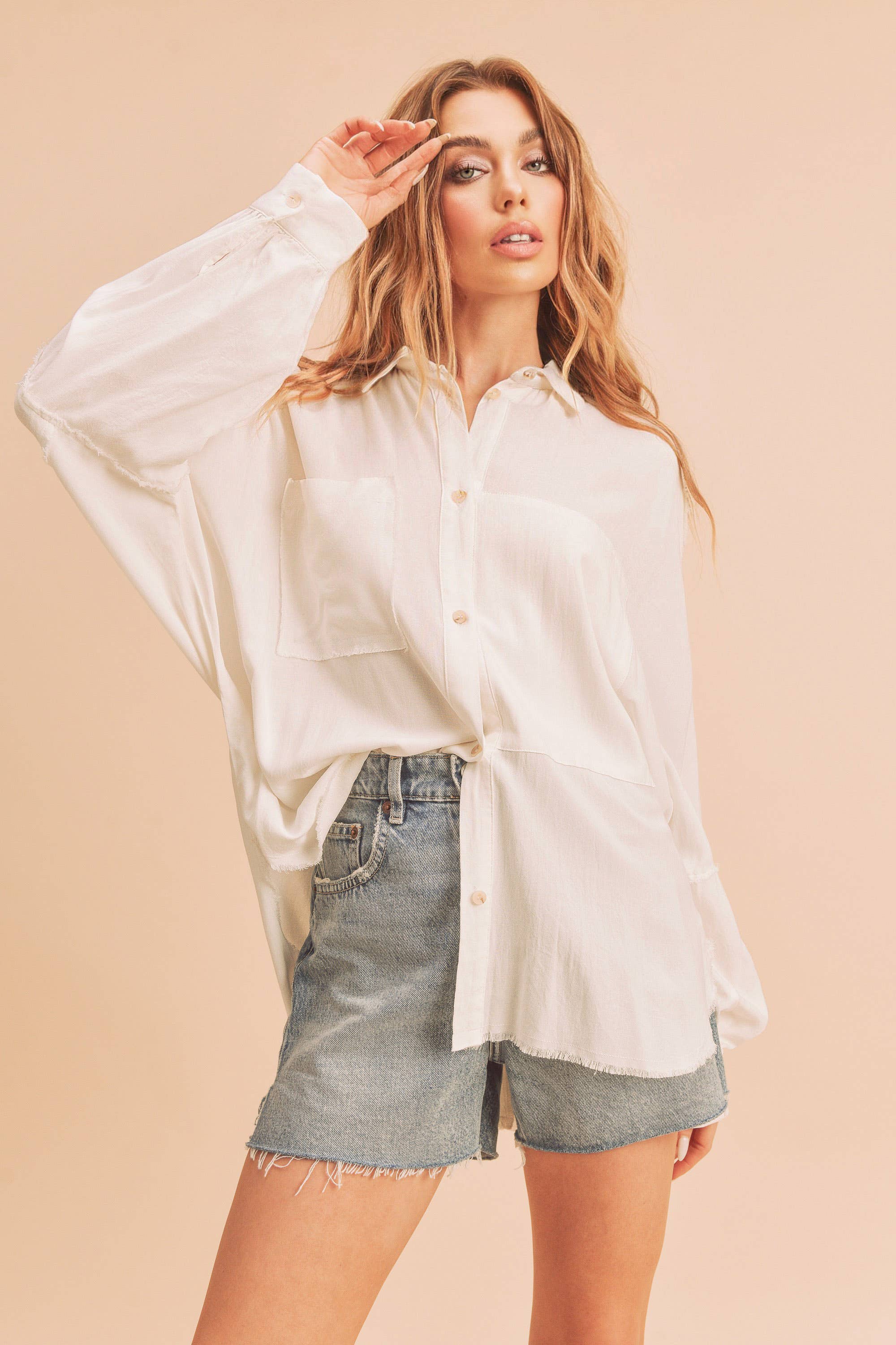 AEMI + CO - Wholesale Button Down Shirt - Women's - 879AK Delilah Shirt43