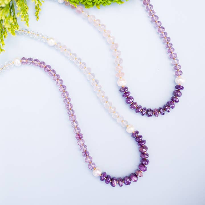 Collier Flow Luxe violet pour la vente par Be the Light Malas