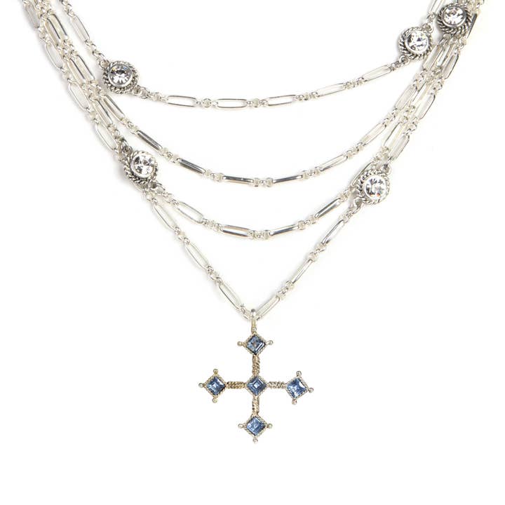 Brigid Magdalena Cadena Cross Medallion - Silver for wholesale by VSA Designs Inc.