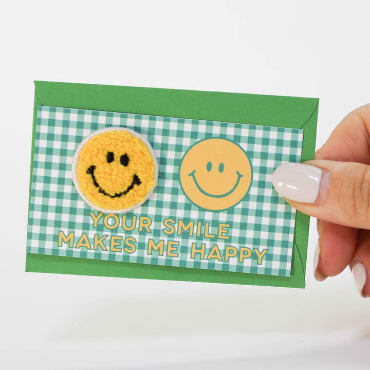 Smile Mini Card + Smile Stoffabzeichen | Mini-Dankeskarte für den Großhandel von RalaClara