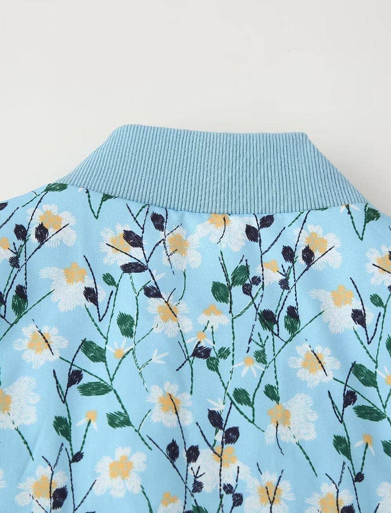 safistyle – wholesale Bomber jacket – Women’s – Floral Print Zipper Bomber Quilted Jacket6