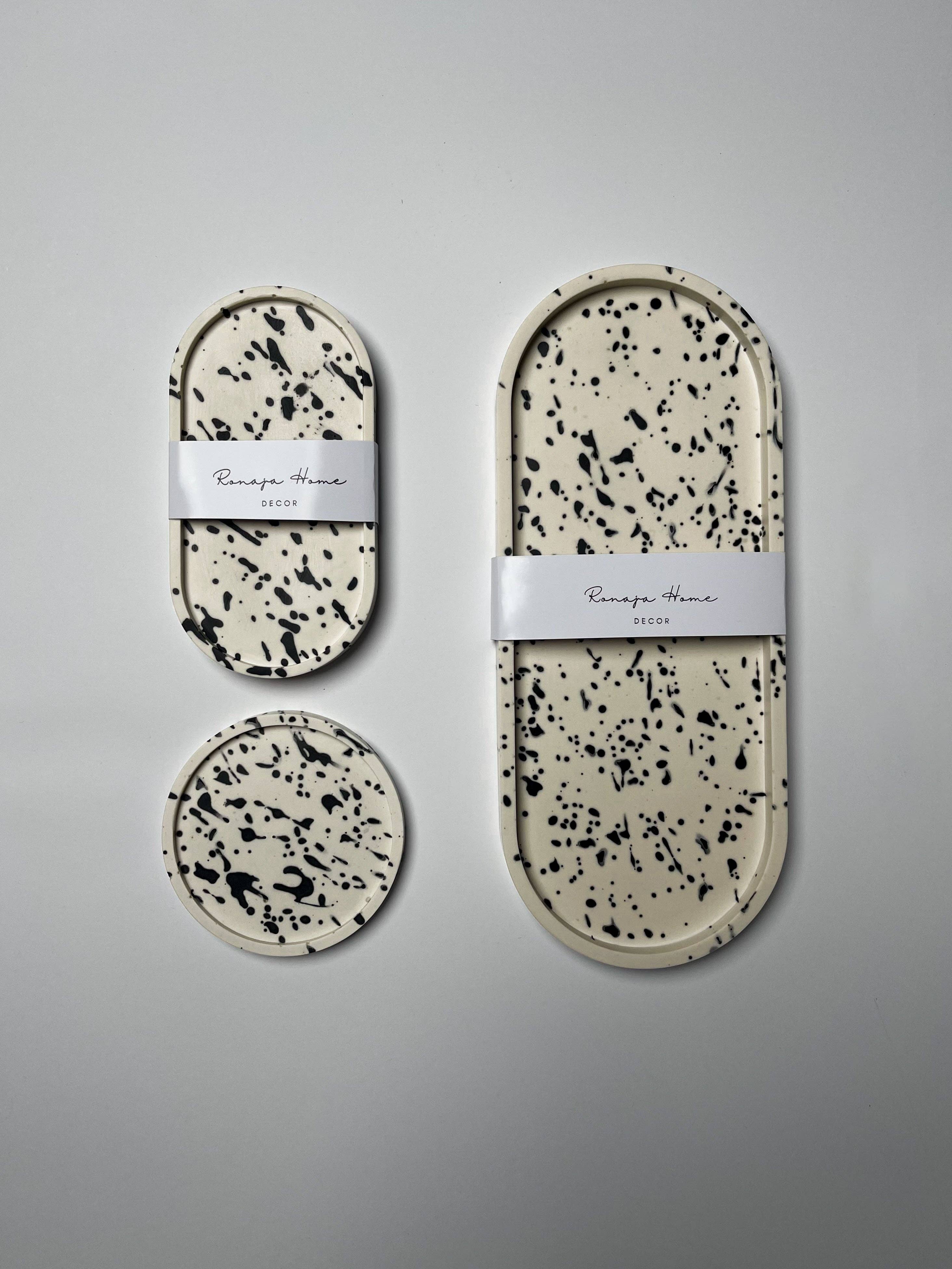 Ronaja Home - Wholesale Decorative Tray - Black Dalmatian Candle Tray2