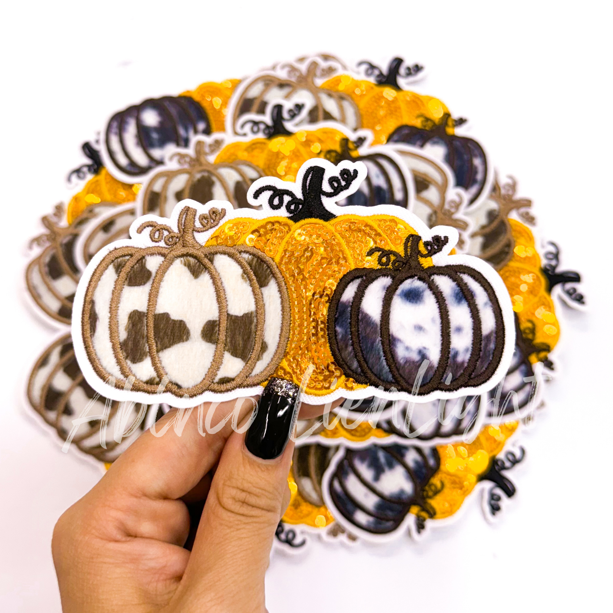 ABLNco - Wholesale Patch - fall pumpkins cow print embroidery patch iron on 0