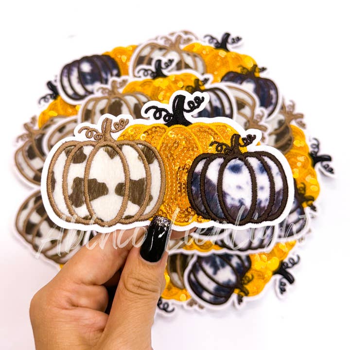 ABLNco - Wholesale Patch - fall pumpkins cow print embroidery patch iron on