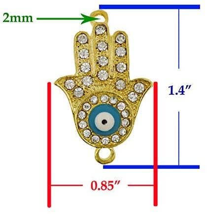 Mandala Crafts – wholesale Individuell berlock/hänge – Guldmetall Hamsa Hand Evil Eye Charms 10 st för smycken göra, prydnadsföremål; av Mandala hantverk2