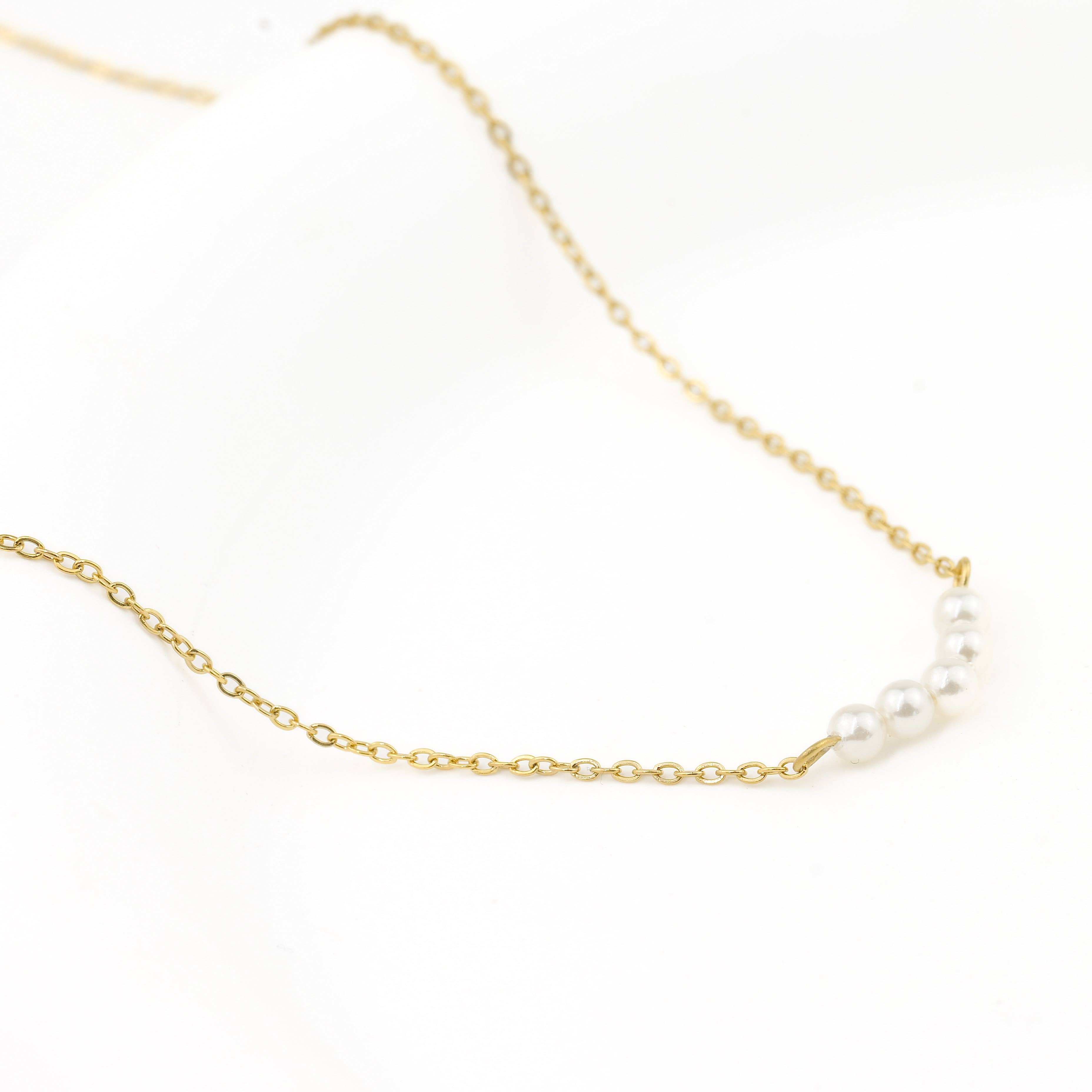 Blueyejewelry - Wholesale Beaded/Pearl Necklace - Gold Pearl Chain Necklaces - Waterproof Assorted Peal Chains7