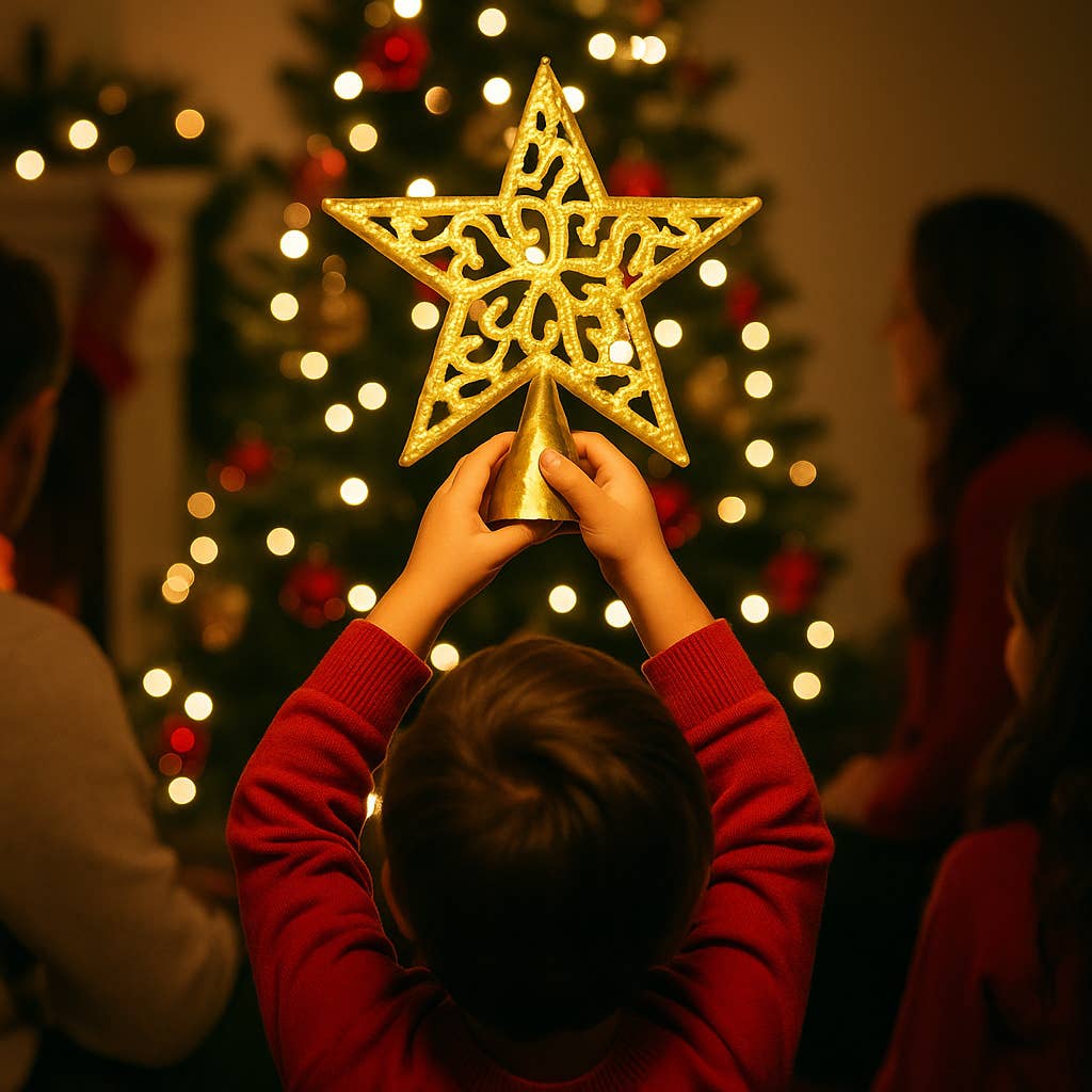 Beyond Borders - Wholesale Tree Topper - Gold Filigree Star Tree Topper5