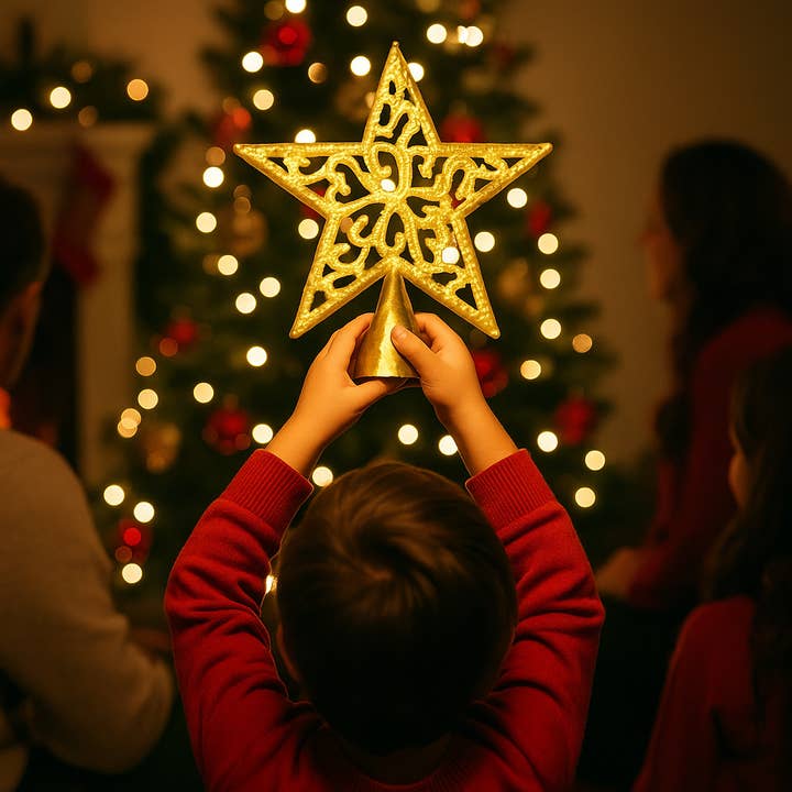 Beyond Borders - Wholesale Tree Topper - Gold Filigree Star Tree Topper5