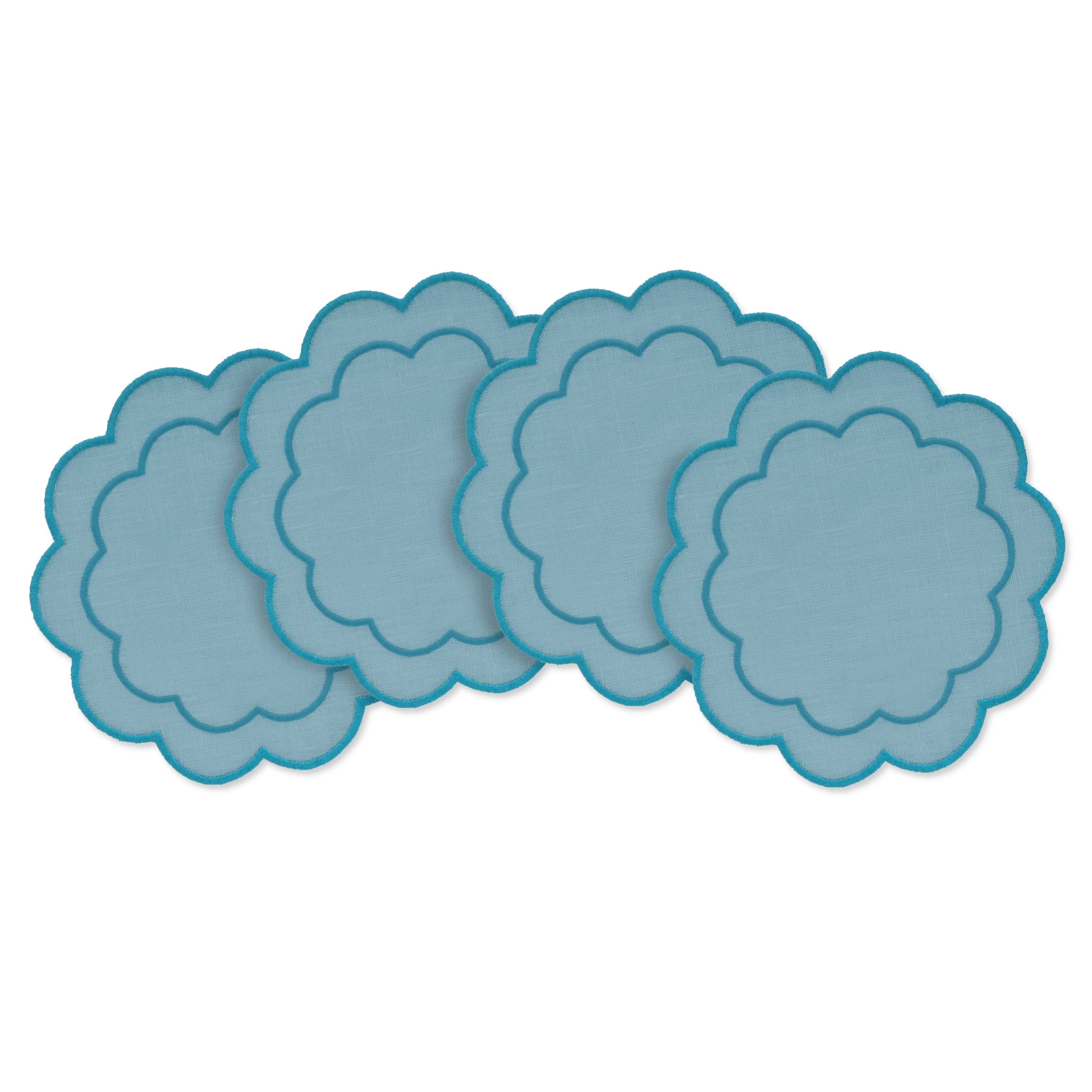 Chefanie - Wholesale Dinner & Cloth Napkin - Sea Foam Scalloped Cocktail Napkins (4)0